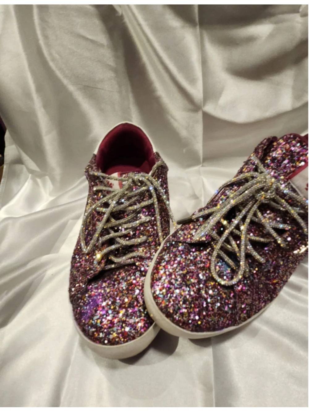 Kate Spade Glitter Sneakers, Purple and White